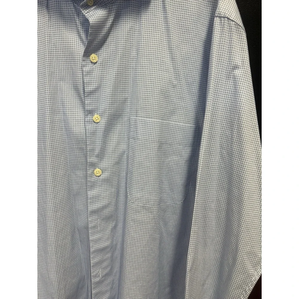 Peter Millar Men's L Blue Patterned Dress Shirt Stretch Button Up Work Golf